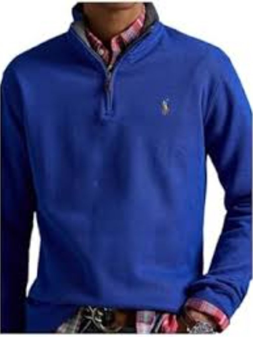 Polo Ralph Lauren Quarter Zip Pullover – Royal Blue Estate Rib – Size L
